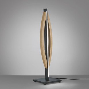 Quitani LED tafellamp Kiera, eiken/zwart mat