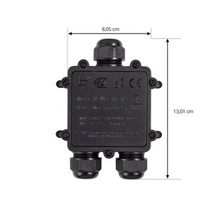 PRIOS Kabelverbinder, waterdicht, IP68, lengte 130 cm, zwart