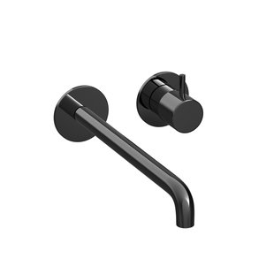 Hotbath COBBER Afbouwdeel tbv Inbouw wastafelkraan 25cm uitloop PBP Gepolijst zwart PVD CB105EXT25PBP