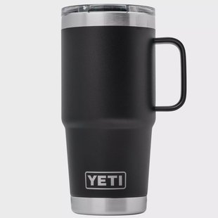 Yeti Rambler Travel Mug 20oz Stronghold Lid, Black, thermos reismok met deksel, 591 ml