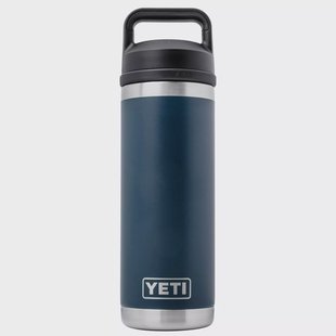 Yeti Rambler Bottle 18oz Chug Cap, Navy Blue, thermosfles met drinkdop, 532 ml