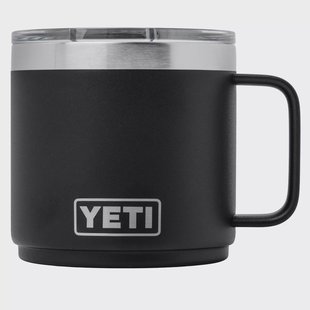 Yeti Rambler Stackable Mug 14oz Mag Slider Lid, Black, stapelbare thermosmok met deksel, 414 ml