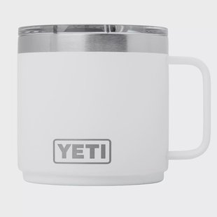 Yeti Rambler Stackable Mug 14oz Mag Slider Lid, White, stapelbare thermosmok met deksel, 414 ml