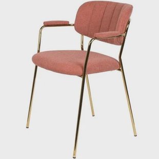 Puur - Viken armstoel stof roze - goud onderstel