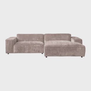 by fonQ Chunky Hoekbank met Chaise Longue Rechts - Rib - Taupe