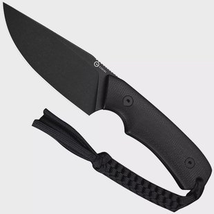 Civivi Gander C24058B-2, Black Stonewashed 14C28N, Black Canvas Micarta vaststaand mes, Matt Gentry design