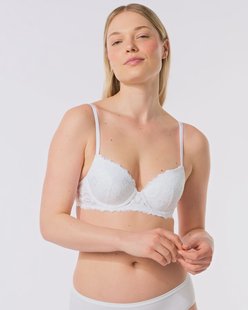 HEMA Voorgevormde kanten bh met beugel wit (wit)