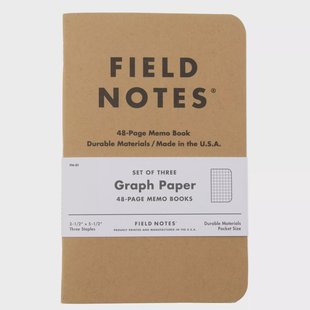 Field Notes Original Kraft FN-01 Graph 3-Pack, notitieboekjes