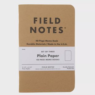 Field Notes Original Kraft FN-03 Plain 3 Pack, notitieboekjes