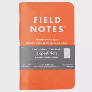 Field Notes Expedition Waterproof Notebooks FNC-17 Dot-Graph 3-Pack, notitieboekjes