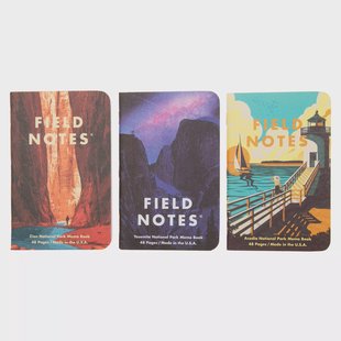 Field Notes National Parks FNC-43a Graph 3-Pack A Yosemite Acadia Zion, notitieboekjes