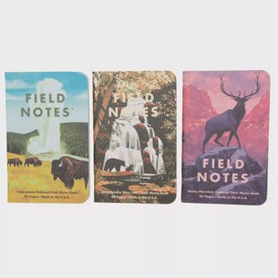 Field Notes National Parks FNC-43c Graph 3-Pack C Rocky Mountain Great Smoky Mountains Yellowstone, notitieboekjes