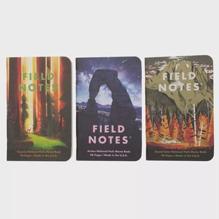 Field Notes National Parks FNC-43d Graph 3-Pack D Grand Teton Arches Sequoia, notitieboekjes