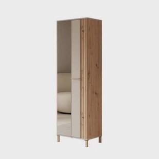 Meubella - Halkast Bahia - Beige - 60 cm - Met spiegel Meubella - Halkast Bahia - Beige - 60 cm - Met spiegel