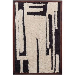 WOOOD Anka Wanddeco - Katoen|Hout - Zwart|Wit - 90x60x10