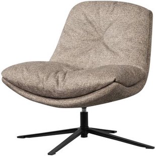WOOOD Arve Draaifauteuil - Bedrukte Stof - Naturel Melange - 86x82x87