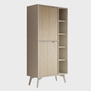 Meubella - Boekenkast Essence - Beige - Licht eiken - 80 cm