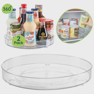 XIVADA Draaiplateau Suna - 23 & 27 cm - Rond - Transparant - Set van 2