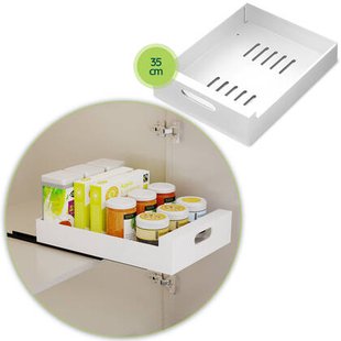 XIVADA Keukenkast organizer - Schuiflade - Aluminium - 35 cm - Wit