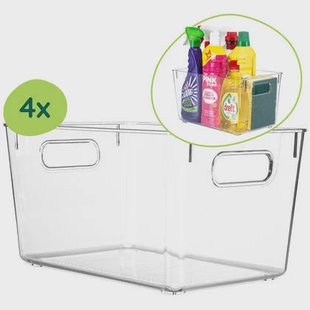 XIVADA Keukenkast Organizer Kato - XL - PET - Transparant - Set van 4