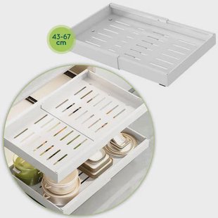 XIVADA Keukenorganizer - Schuiflade - Aluminium - Verstelbaar - Wit