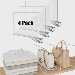 XIVADA Kastverdeler - Plankverdeler - Acryl - Transparant - Set van 4
