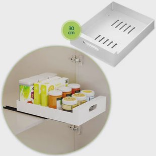 XIVADA Keukenkast organizer - Schuiflade - Aluminium - 30 cm - Wit