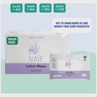 Naïf Plasticvrije Lotion Billendoekjes 8 pack