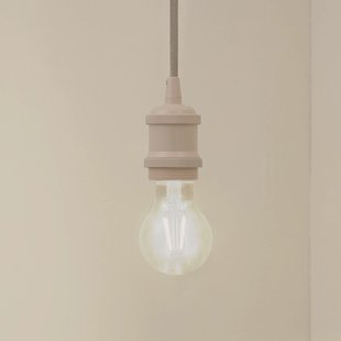 Lindby hanglamp Hattie, beige, Ø 5 cm, metaal E27