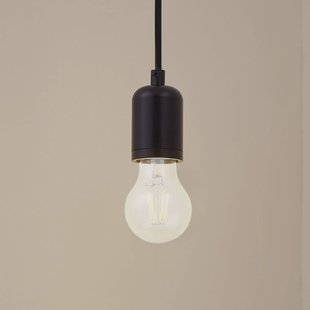 Lindby hanglamp Hattie, zwart, Ø 4,7 cm, metaal, E27