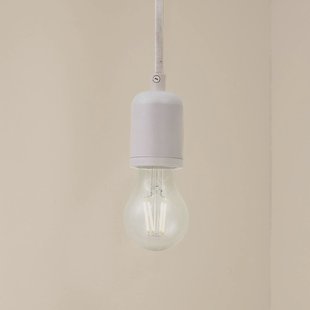 Lindby Hanglamp Hattie, wit, Ø 4,7 cm, metaal, E27
