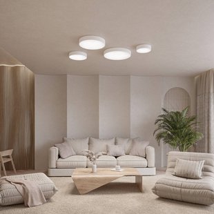 TEMAR LIGHTING Cleo 200 plafondlamp, wit, sensor, IP20, Ø 20 cm, E27