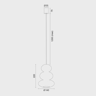 Argon Hanglamp Oman, wit glanzend, glas, Ø 14 cm