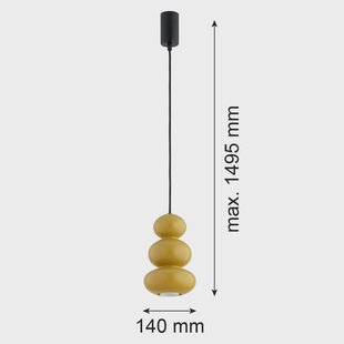 Argon Hanglamp Oman, honinggeel glanzend, glas, Ø 14 cm