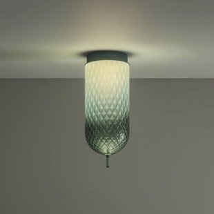 OLEV LED plafondlamp Curuba, groen, glas, hoogte 40 cm, 2.700 K