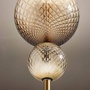 OLEV LED vloerlamp TERRA&LUNA, goud/amber, metaal/glas, 927