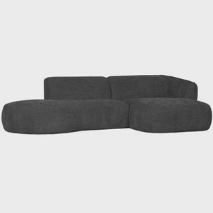 WOOOD Polly Chaise Longue Rechts - Polyester - Grijs - 71x258x105|150