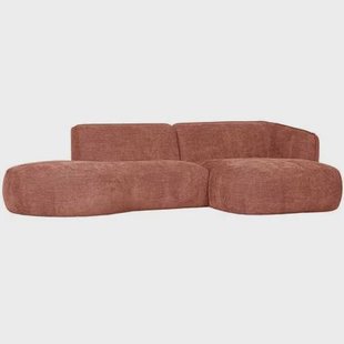 WOOOD Polly Chaise Longue Rechts - Polyester - Roze - 71x258x105|150
