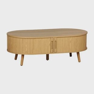 sweeek - Salontafel met schuifdeuren en vakken met houteffect, B 110cm