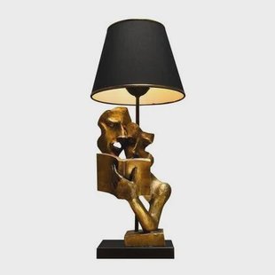 Giga Meubel - Tafellamp Zwart|Goud Metaal - 23x23x57cm - Lecture