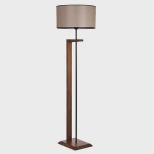 Giga Meubel - Vloerlamp Grijs|Walnoot - 45x45x163cm - Menekse