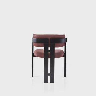 Giga Meubel - Eetkamerstoel Zwart - Rood|Stof - Cozy