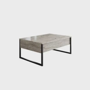 Giga Meubel - Salontafel Travertinlook|Zwart - 90x60x40cm - Luxe