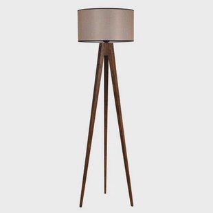 Giga Meubel - Vloerlamp Taupe|Walnoot - 45x45x153cm - Tripod