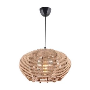 Giga Meubel - Hanglamp Bruin Jute - 35x35x65cm - Ellipse