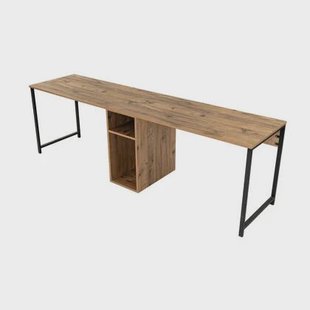 Giga Meubel - Bureau Naturel Hout - 240x60x74cm - Twin