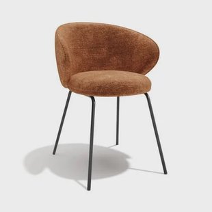 Set van 2 fluwelen stoelen met terracotta textuur en zwarte poten