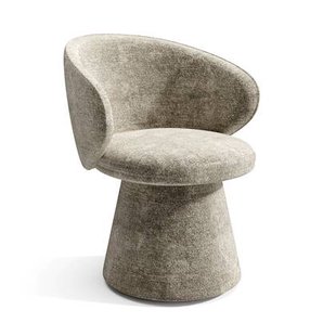 180° draaibare fauteuil in taupe structuurfluweel