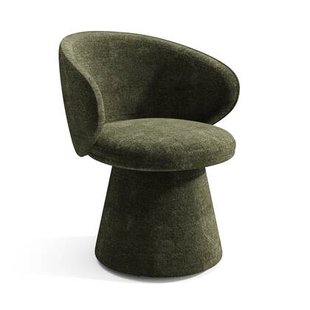 180° draaibare fauteuil in kaki structuurfluweel 180° draaibare fauteuil in kaki structuurfluweel