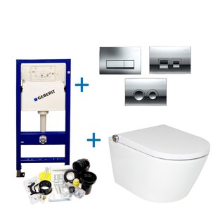 Geberit up100 Toiletset RapoWash Basic By Geberit | Met Bidetspoeler | Delta Drukplaat